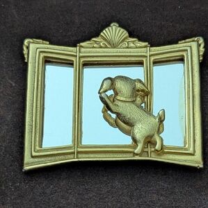 Elegant Gold Dog Brooch